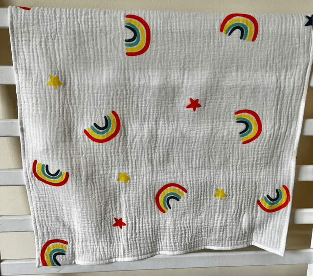 Muslin Set with Rainbow & Star Print