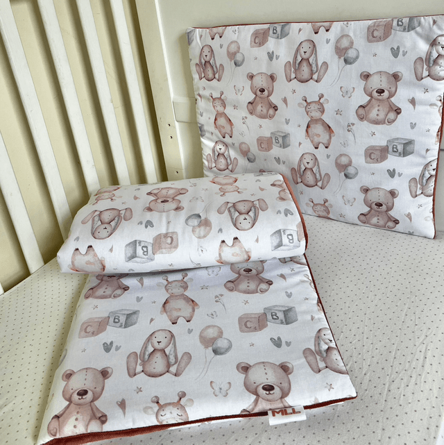 Teddy Bear & Toy Blocks | Kids Blanket Set