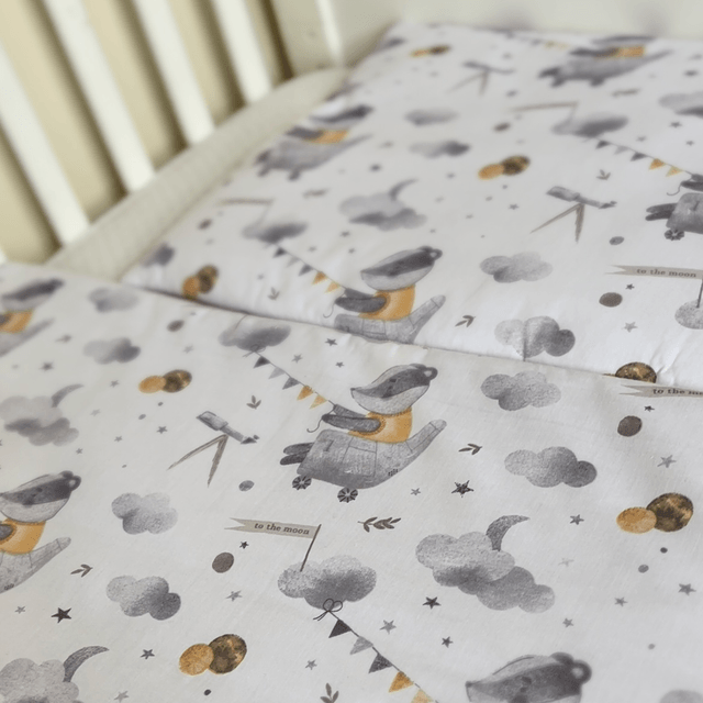 "To the Moon" Badger Astronomer | Kids Blanket Set