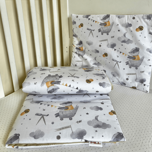 "To the Moon" Badger Astronomer | Kids Blanket Set