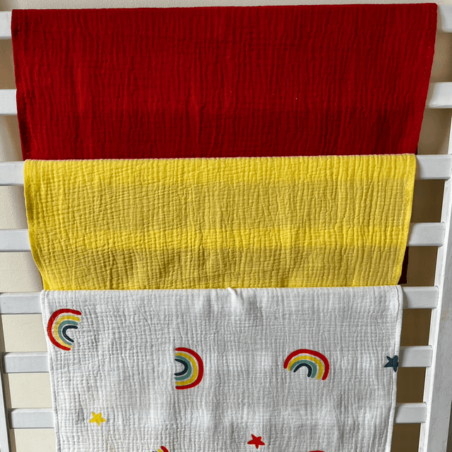 Muslin Set with Rainbow &amp; Star Print